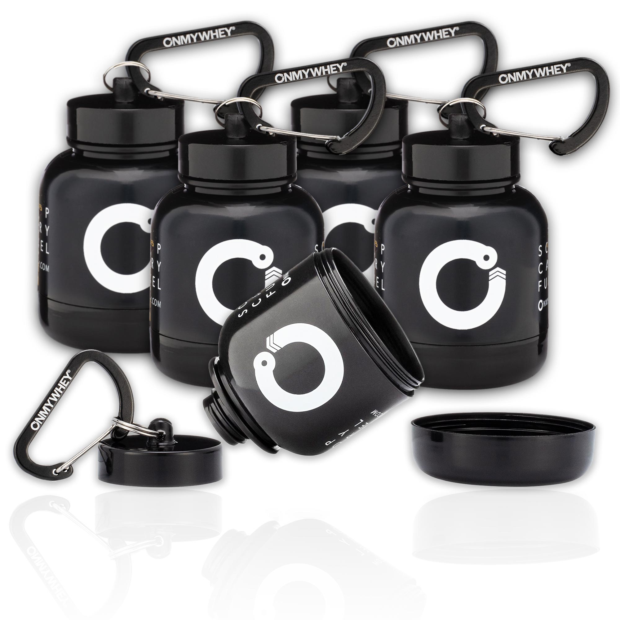 OnMyWhey Portable Protein & Supplement Powder Funnel Keychain Modern